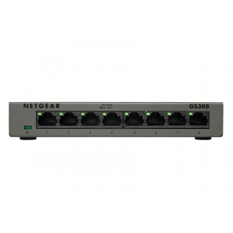 Switch réseau ethernet Gigabit Netgear compatible GS308 - 8 ports (Métal)