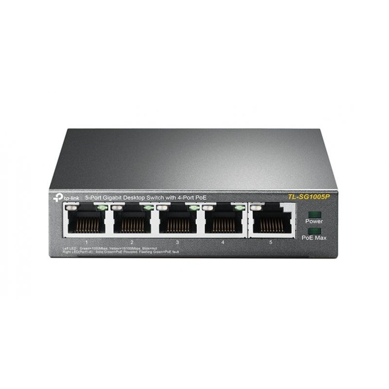 TP-Link TL-SG1005P Non-géré Gigabit Ethernet (10/100/1000) Connexion Ethernet, supportant l'alimentation via ce port (