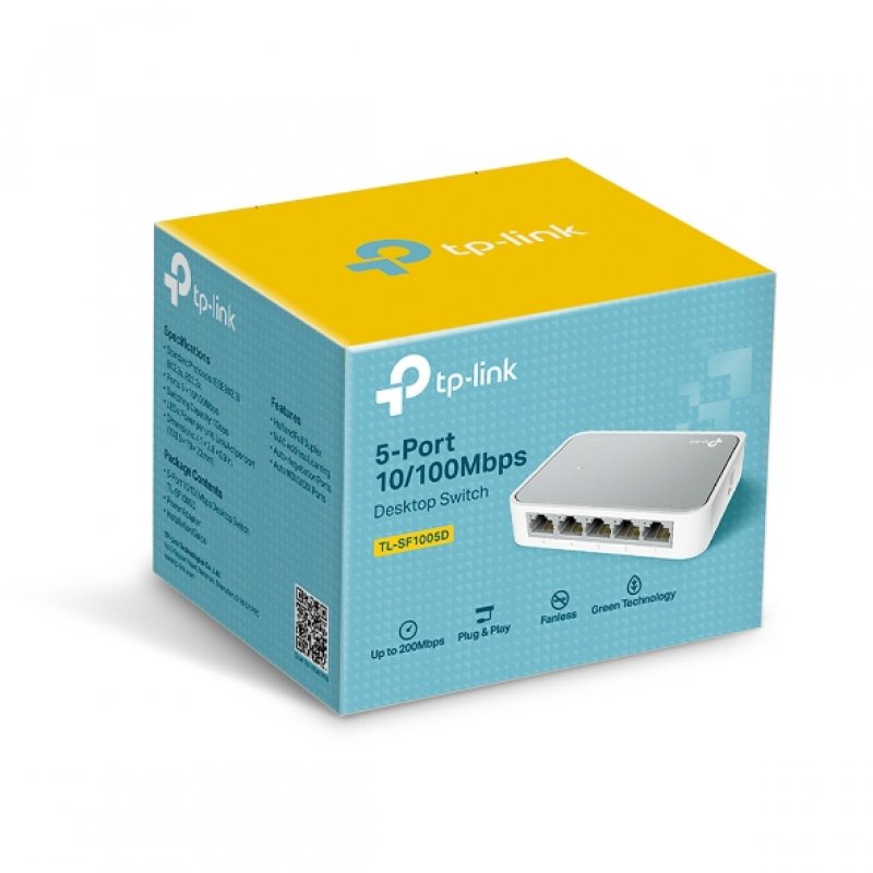 TP-Link compatible TL-SF1005D 5-Port 10/100Mbps Desktop Switch - Switch - 5 Anschlüsse