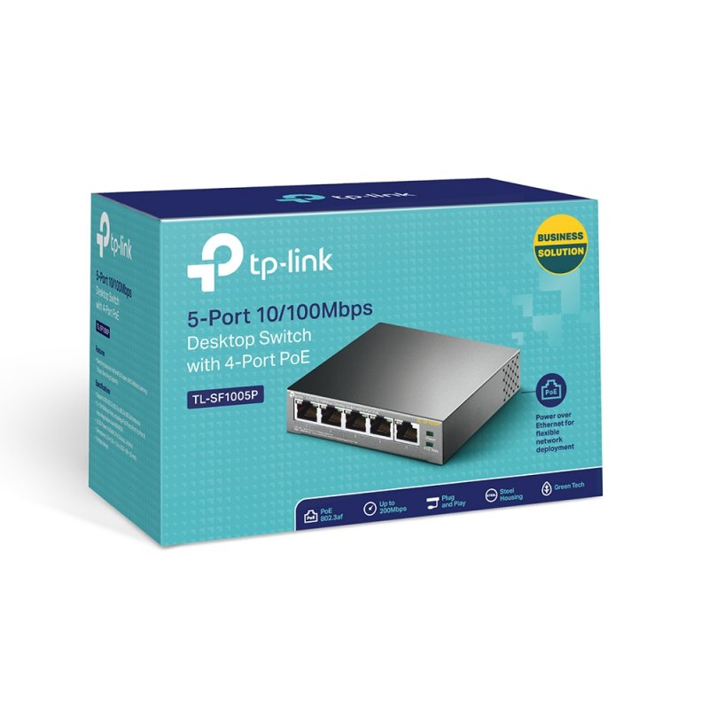 TP-Link TL-SF1005P Non-géré Fast Ethernet (10/100) Connexion Ethernet, supportant l'alimentation via ce port (PoE) Noi