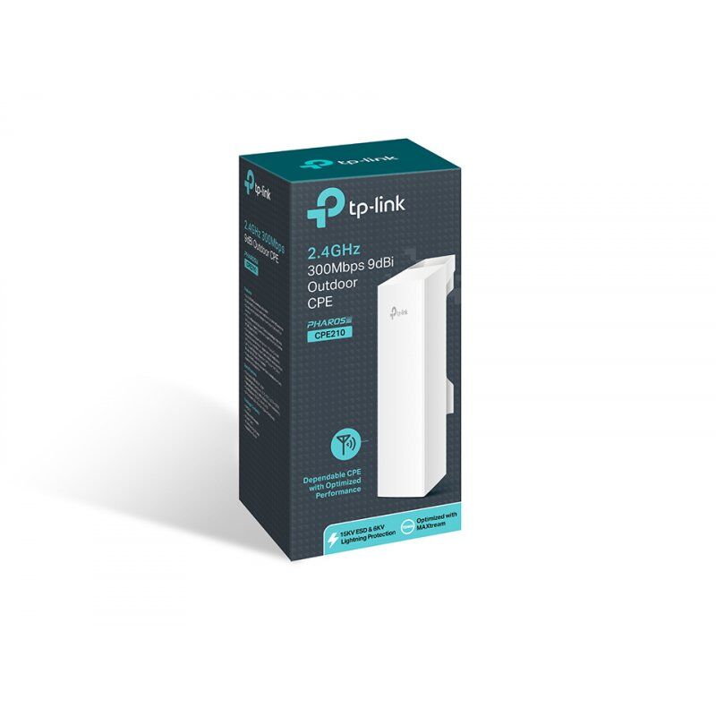 TP-Link CPE210 300 Mbit/s Blanc Connexion Ethernet, supportant l'alimentation via ce port (PoE)
