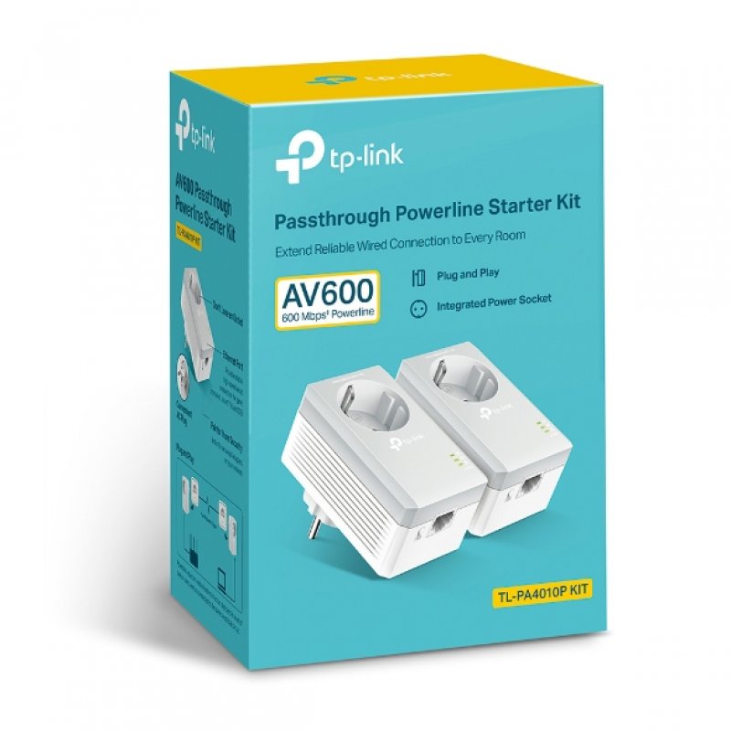 TP-Link TL-PA4010P KIT V5 Adaptateur réseau CPL 600 Mbit/s Ethernet/LAN Blanc 2 pièce(s)