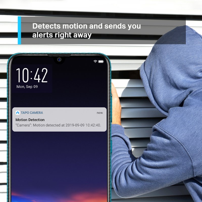 Caméra IP intérieur TP-Link compatible Tapo C200 Wifi - IR 9m (Blanc)
