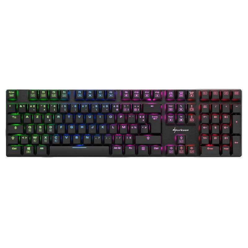 Sharkoon PureWriter RGB clavier USB AZERTY Français Noir