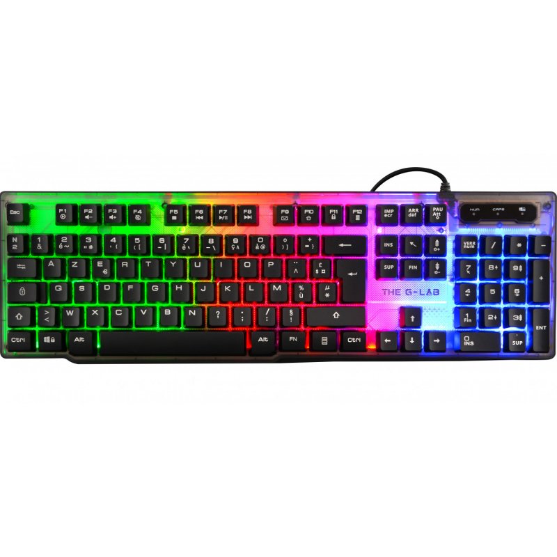The G-Lab Keyz Neon keyboard USB AZERTY French Black