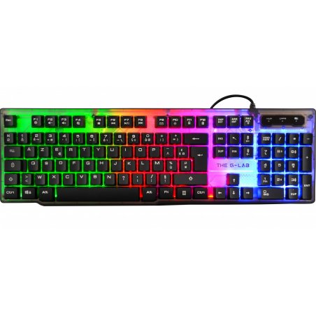 The G-Lab Keyz Neon keyboard USB AZERTY French Black
