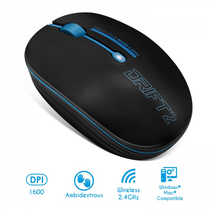 Souris sans fil Advance compatible Drift 2 (Bleu)
