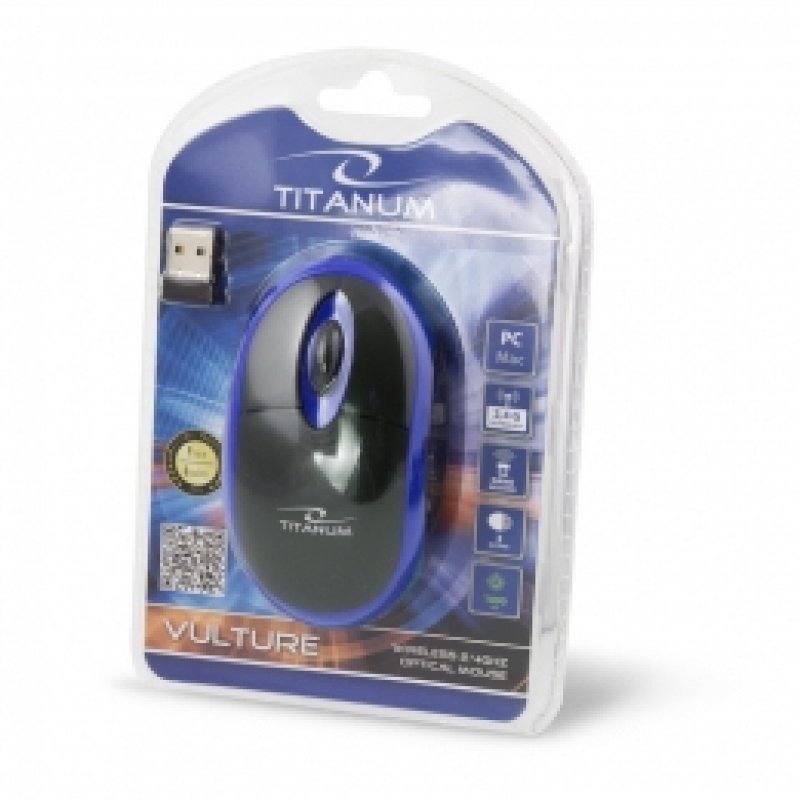 Souris sans fil Esperanza compatible Titanum Vulture 3D TM116B (Noir/Bleu)