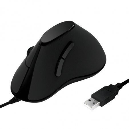 Souris filaire LogiLink compatible verticale pour droitier (Noir)