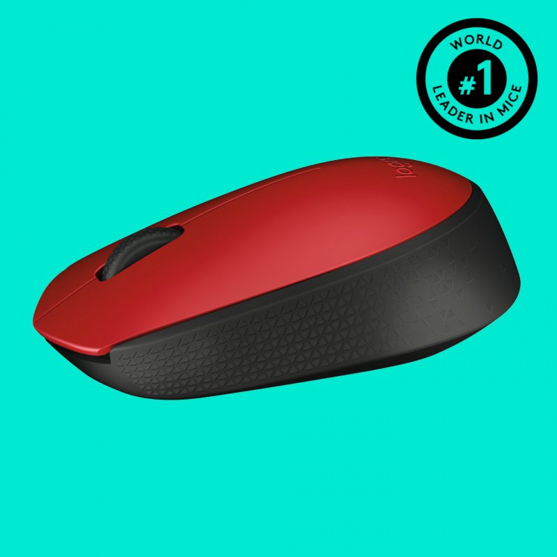 Logitech M171 - Maus - 2.4 GHz - Schwarz, Rot