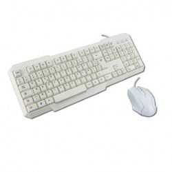 MCL ACK-2012/B clavier Souris incluse USB AZERTY Français Blanc