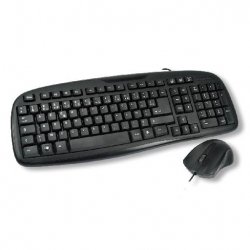 MCL ACK-2012/N keyboard Mouse included USB AZERTY French Black