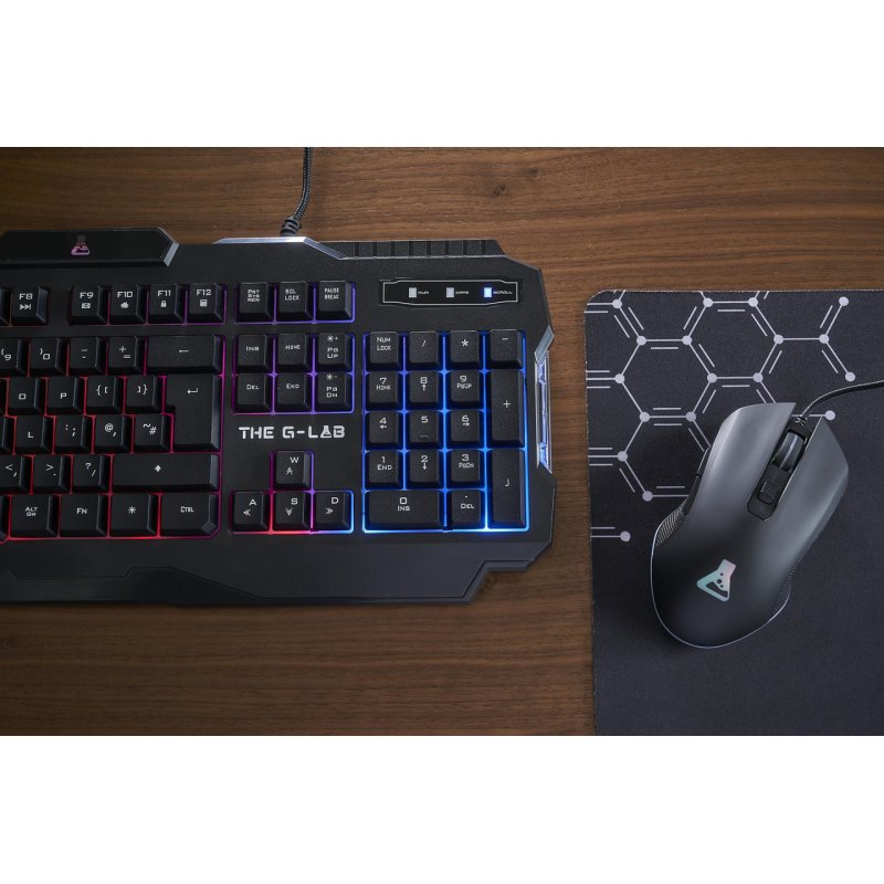 The G-Lab Combo Helium keyboard Mouse included USB AZERTY French Black