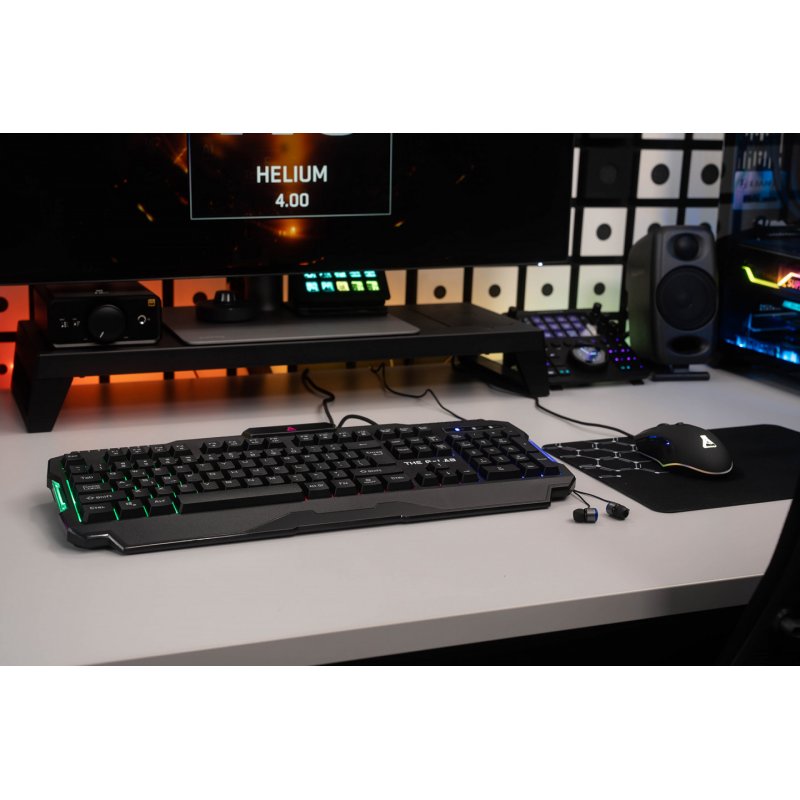 The G-Lab Combo Helium clavier Souris incluse USB AZERTY Français Noir