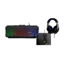The G-Lab COMBO ARGON E clavier Souris incluse USB ĄŽERTY Français Noir