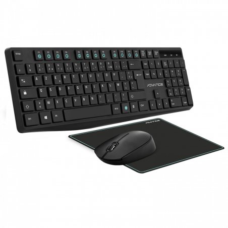 ADVANCE ELITE COMBO clavier Souris incluse RF sans fil QZERTY Français Noir