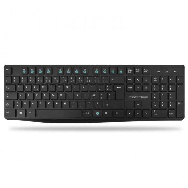 ADVANCE ELITE COMBO clavier Souris incluse RF sans fil QZERTY Français Noir