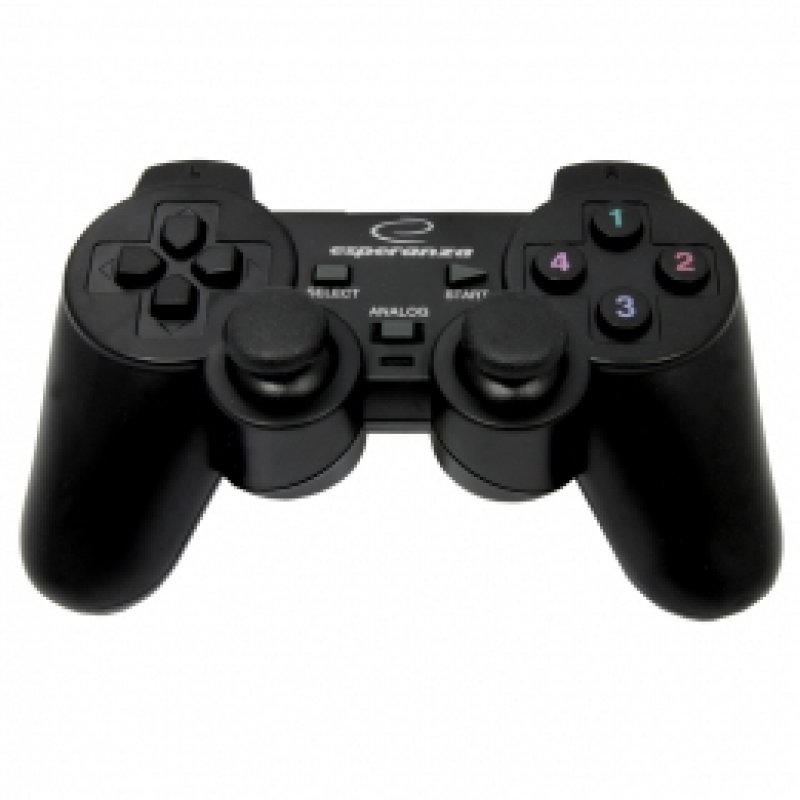 Esperanza EG106 Gaming Controller Black USB 2.0 Joystick Analogue / Digital PC, Playstation 2, Playstation 3