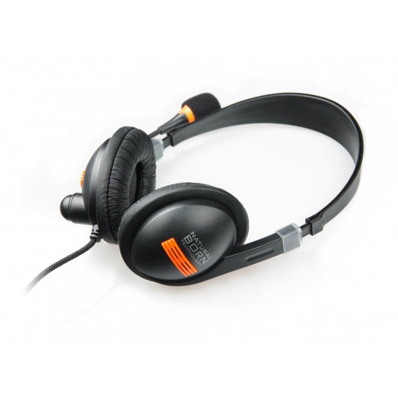 NATEC Drone Casque Avec fil Arceau Appels/Musique Noir, Orange