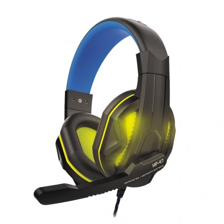 Casque Gaming Steelplay compatible HP47 RGB (Noir/Bleu)