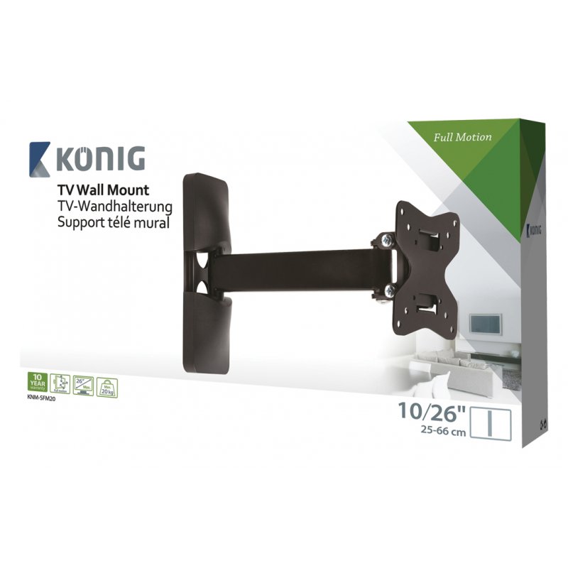 König KNM-SFM20 support pour téléviseur 66 cm (26") Noir