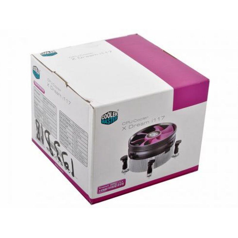 Cooler Master X Dream i117 Processeur Refroidisseur 9,5 cm Aluminium, Violet