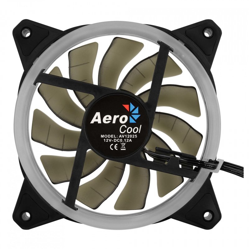 Ventilateur de boitier AeroCool compatible Rev RGB 12cm (Noir)