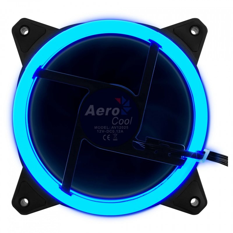 Ventilateur de boitier AeroCool compatible Rev RGB 12cm (Noir)