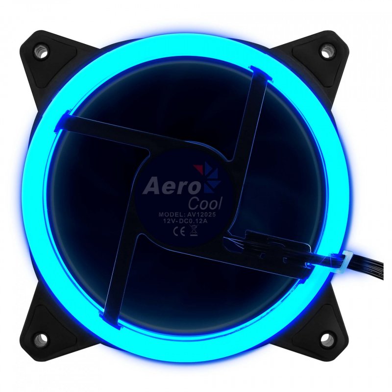Ventilateur de boitier AeroCool compatible Rev RGB 12cm (Noir)