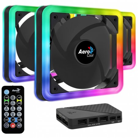 Aerocool Edge 14 Pro Lüfter, RGB, 3er Pack inkl. Controller - 14