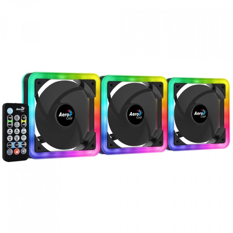 Aerocool Edge 14 Pro Lüfter, RGB, 3er Pack inkl. Controller - 140mm
