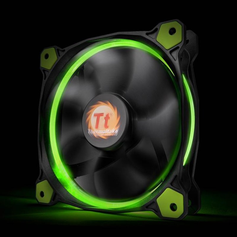 Ventilateur de boitier Thermaltake compatible Riing 14 LED Vert 140*140 (14cm)