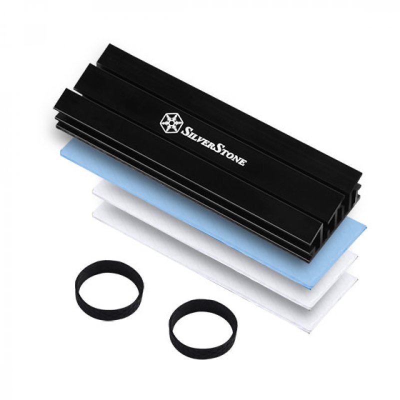 Radiateur SilverStone compatible SST-TP02-M2 pour SSD M.2 2280 (Noir)