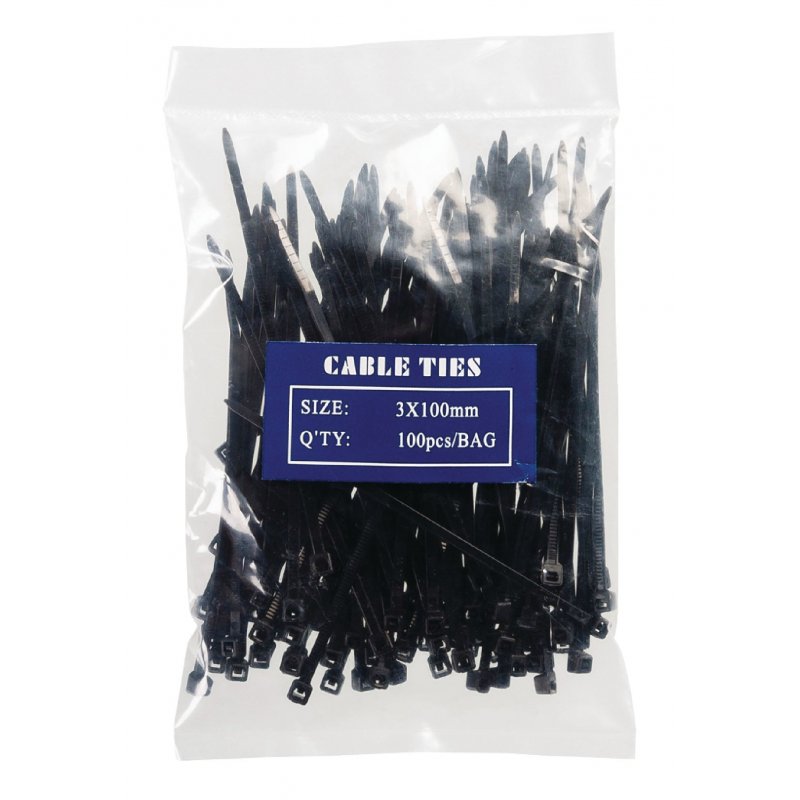 Lot de 100 Colliers plastique - 100x2,5mm (Noir)