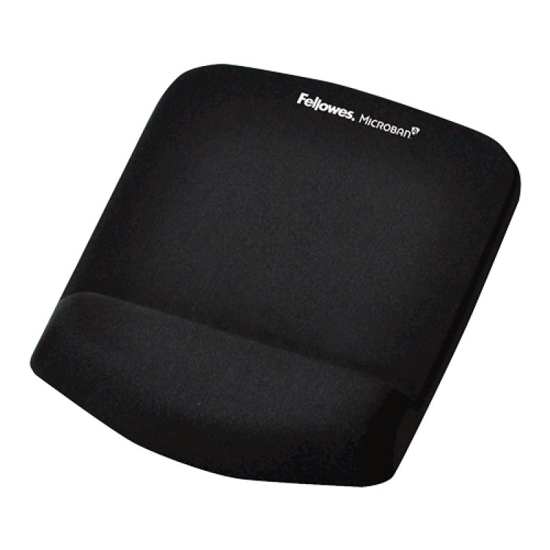 Tapis de souris avec repose poignet Fellowes compatible PlushTouch (Noir)
