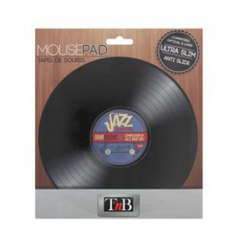 Tapis de souris T'nB compatible Vinyle 45T (Noir)