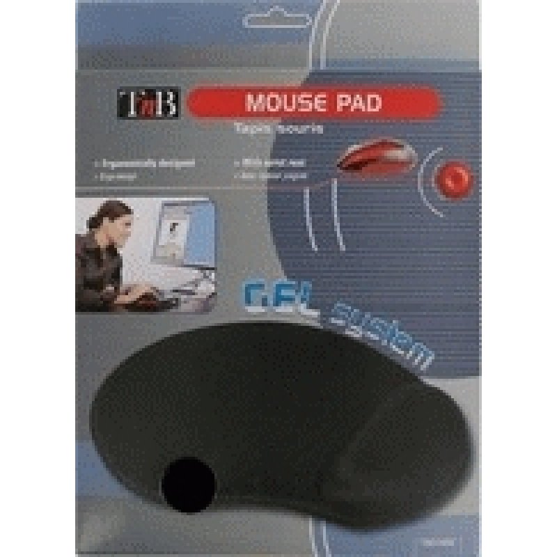 Tapis de souris avec repose poignet en gel T'nB compatible Ergo (Noir)