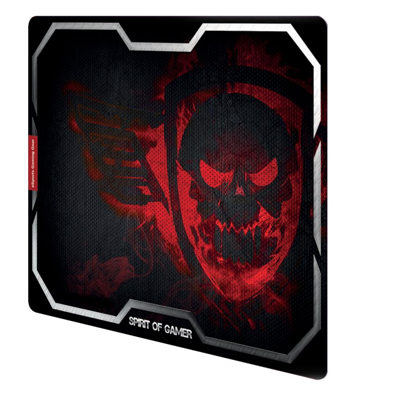 Spirit of Gamer Smokey Skull Tapis de souris de jeu Noir, Rouge