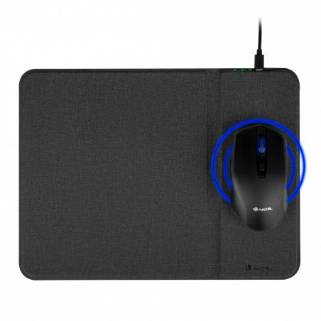 Tapis de souris NGS CruiseKit avec chargeur sans fil Qi et souris sans fil (Noir)