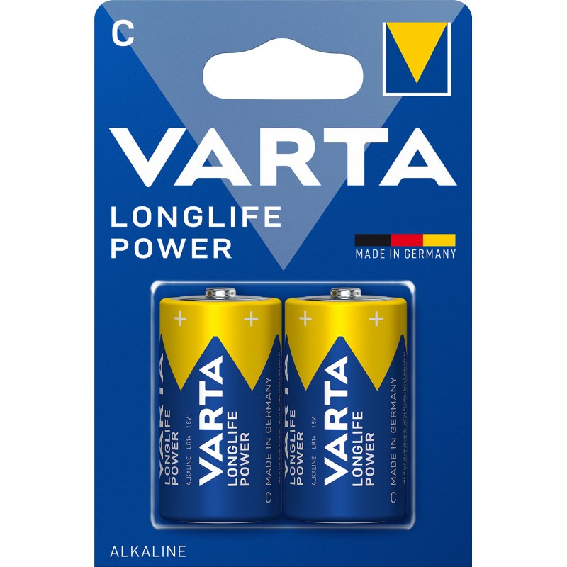 Lot de 2 Piles Alcaline Varta compatible High Energy Type C 1,5V (LR14)