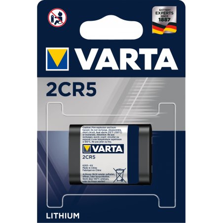Pile Lithium Varta compatible Professional 1600mAh 6V (2CR5)