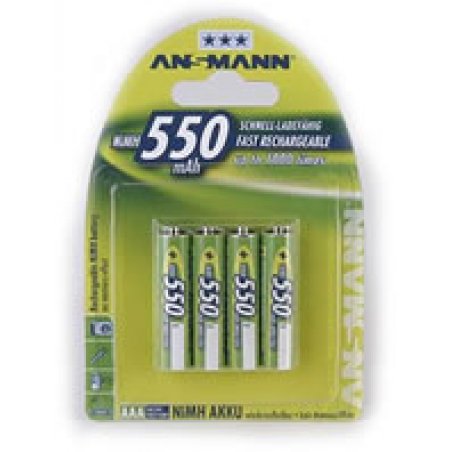 Ansmann Blister 4 X Accu, AAA, 550 mAh AAA / HR03 Nickel-Metal Hydride (NiMH)