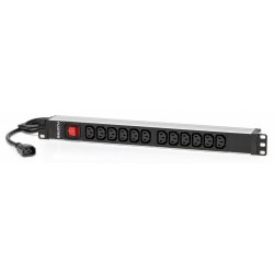 Multiprise Salicru compatible SPS 12F PDU - 12 prises FR + Interrupteur 1,5m (Noir)