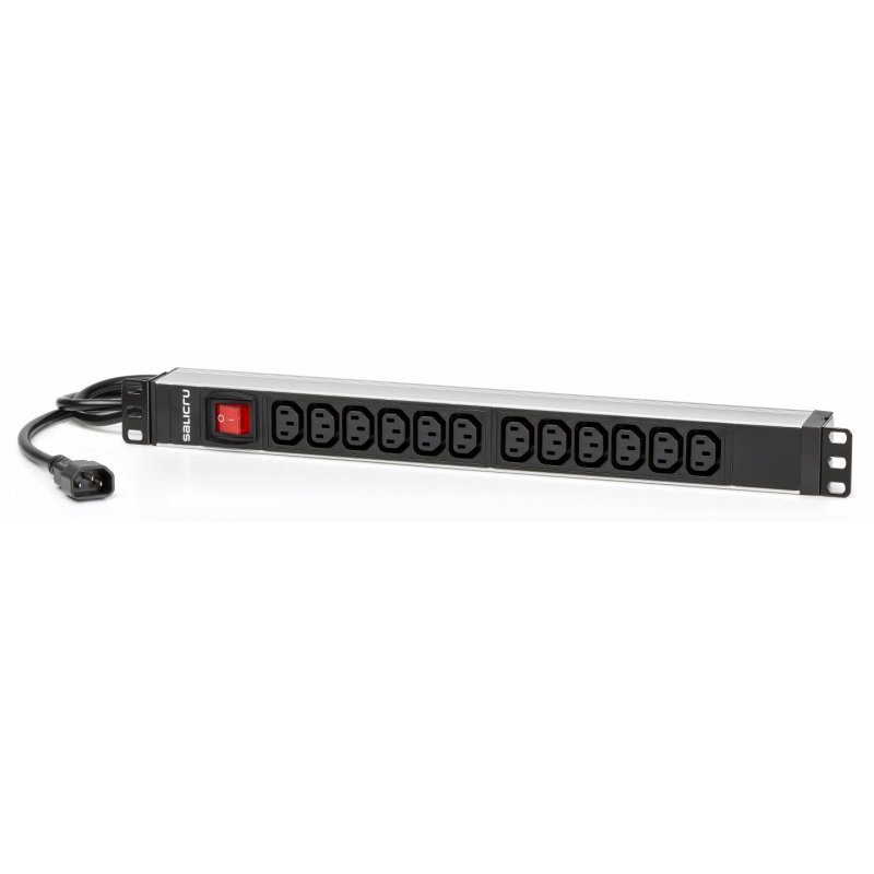 Multiprise Salicru compatible SPS 12F PDU - 12 prises FR + Interrupteur 1,5m (Noir)