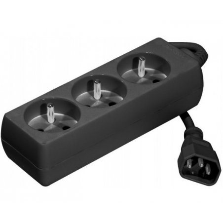 Multiprise 3 prises CEE22 pour onduleur (norme IEC) (Noir)