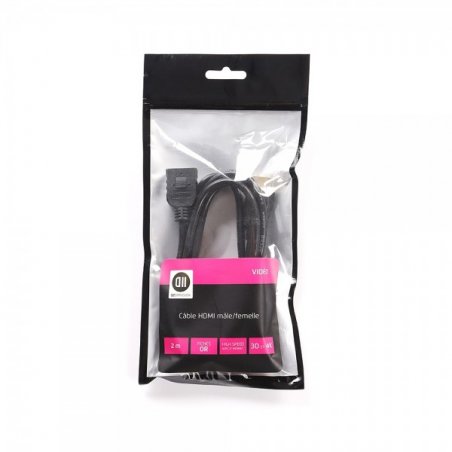 Cable HDMI D2 Diffusion compatible 2m M/F (rallonge)