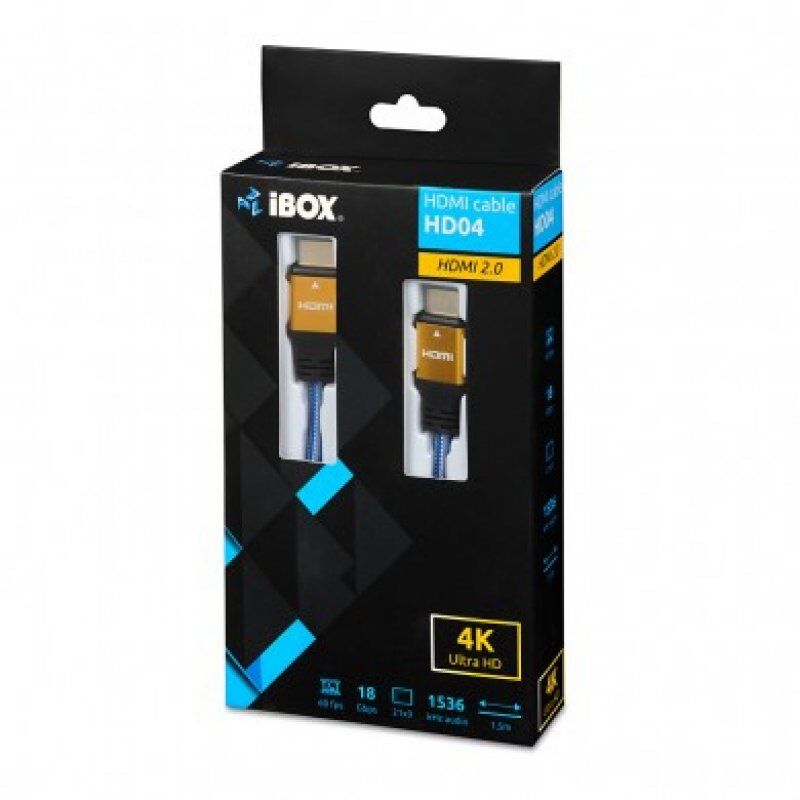 iBox ITVFHD04 HDMI cable 1.5 m HDMI Type A (Standard) Black, Blue, Gold
