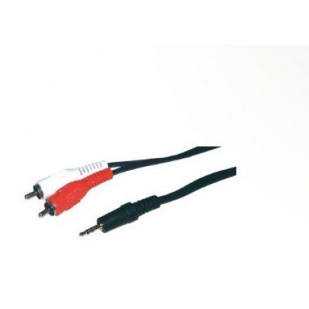 MCL 3.5mm/2 x RCA audio cable 10 m Black, Red, White