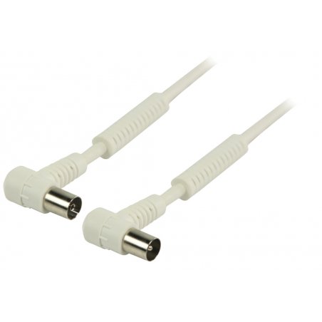 Cable antenne TV coudé 90° 25m M/F (Blanc)