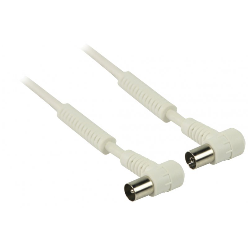 Cable antenne TV coudé 90° 25m M/F (Blanc)